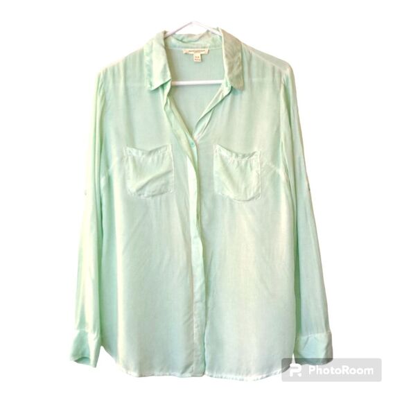 beachlunchlounge Tops - beachlunchlounge Arlie Button-Up Shirt, color, Mint Green, Pre-owned Size SP